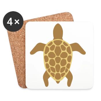 sea turtle - Coasters (set of 4) - white - Front