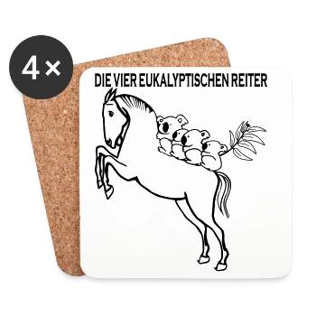 Die vier eukalyptischen Reiter - Untersetzer (4er-Set) - Weiß - Vorne