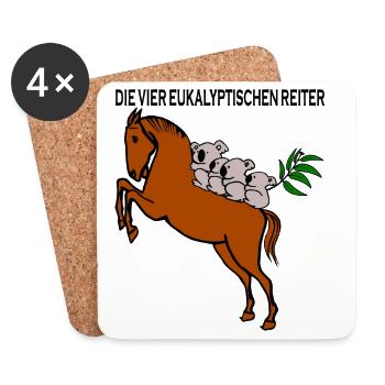 Die vier eukalyptischen Reiter - Untersetzer (4er-Set) - Weiß - Vorne