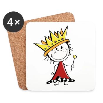 Sweet little king - kings - stick figures - Coasters (set of 4) - white - Front