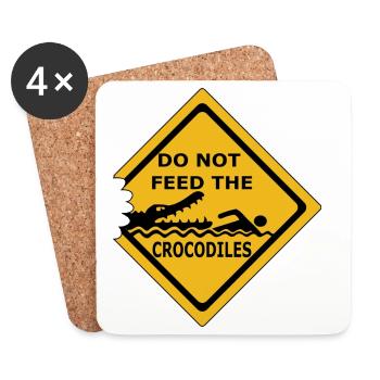 Do not feed crocodiles - Coasters (set of 4) - white - Front