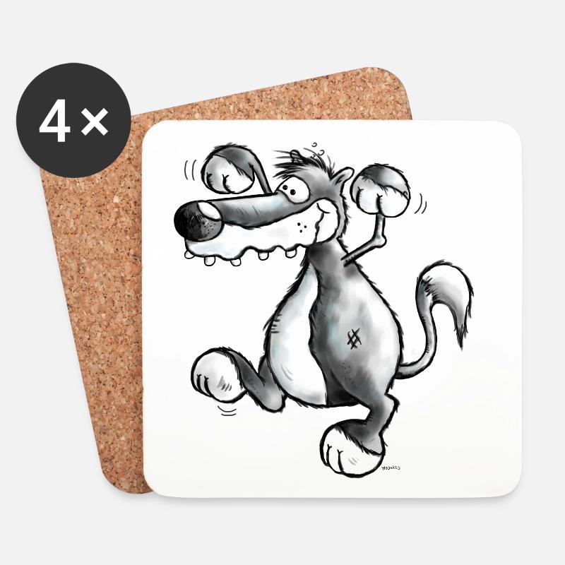 Canis Lupus - Wilder Wolf - Untersetzer (4er-Set) - Weiß