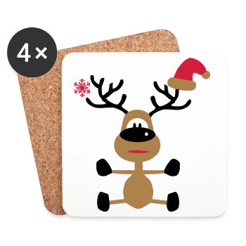 Noël - Dessous de verre (lot de 4) - blanc - Devant