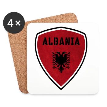 Albanien Wappen Vintage / Geschenk Albania Kosovo - Untersetzer (4er-Set) - Weiß - Vorne