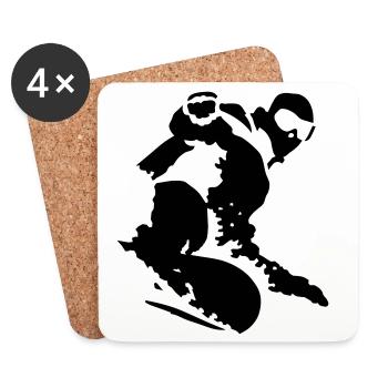 Snowboarding - Untersetzer (4er-Set) - Weiß - Vorne