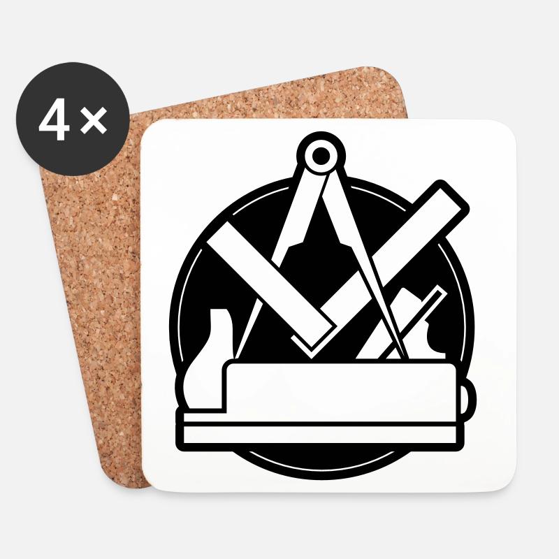 Tischler Zunft, Logo, Zunftlogo - Untersetzer (4er-Set) - Weiß