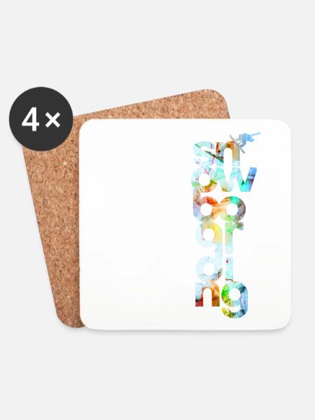Snowboard - Untersetzer (4er-Set) - Weiß