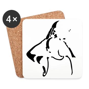 basketball - Dessous de verre (lot de 4) - blanc - Devant