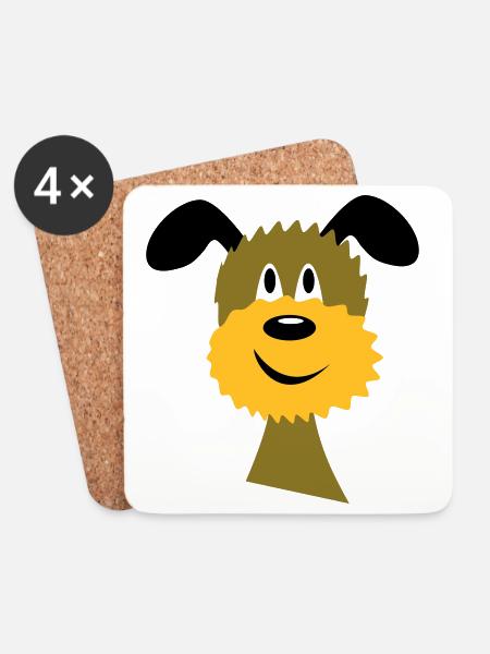 hund - Untersetzer (4er-Set) - Weiß