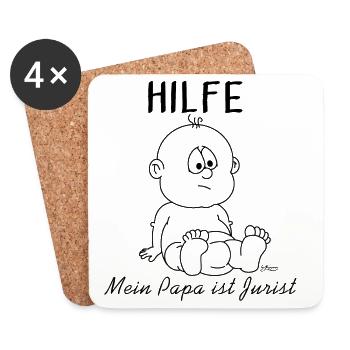 Hilfe, mein Papa ist Jurist - Untersetzer (4er-Set) - Weiß - Vorne