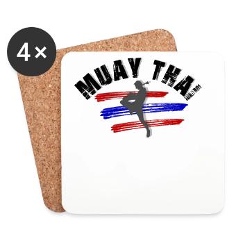 MUAY THAI - Untersetzer (4er-Set) - Weiß - Vorne