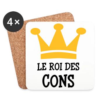 Le Roi des Cons - Dessous de verre (lot de 4) - blanc - Devant
