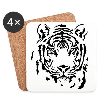 tiger - Coasters (set of 4) - white - Front