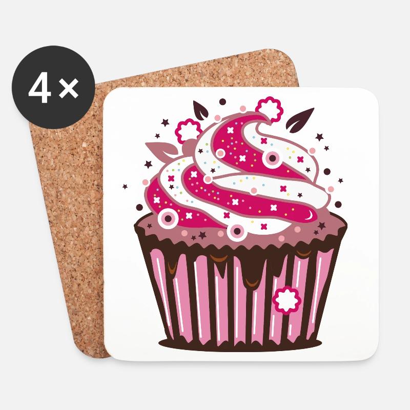 Cupcake - Untersetzer (4er-Set) - Weiß