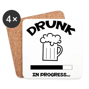 Drunk in progress... - Dessous de verre (lot de 4) - blanc - Devant