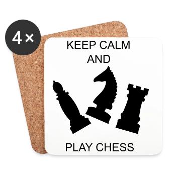 pièces d’échecs de sport d’échecs - Dessous de verre (lot de 4) - blanc - Devant