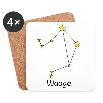Sternzeichen Waage - Untersetzer (4er-Set) - Weiß - Vorne