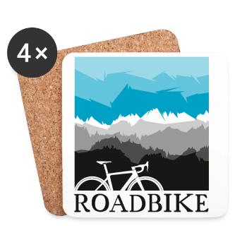 roadbike Natur Landschaft Liebe Fahrrad Rennrad - Untersetzer (4er-Set) - Weiß - Vorne