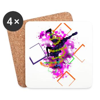 Hip Hop - Dessous de verre (lot de 4) - blanc - Devant