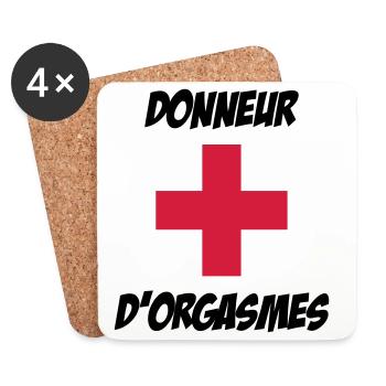Donneur d'orgasmes ! - Dessous de verre (lot de 4) - blanc - Devant
