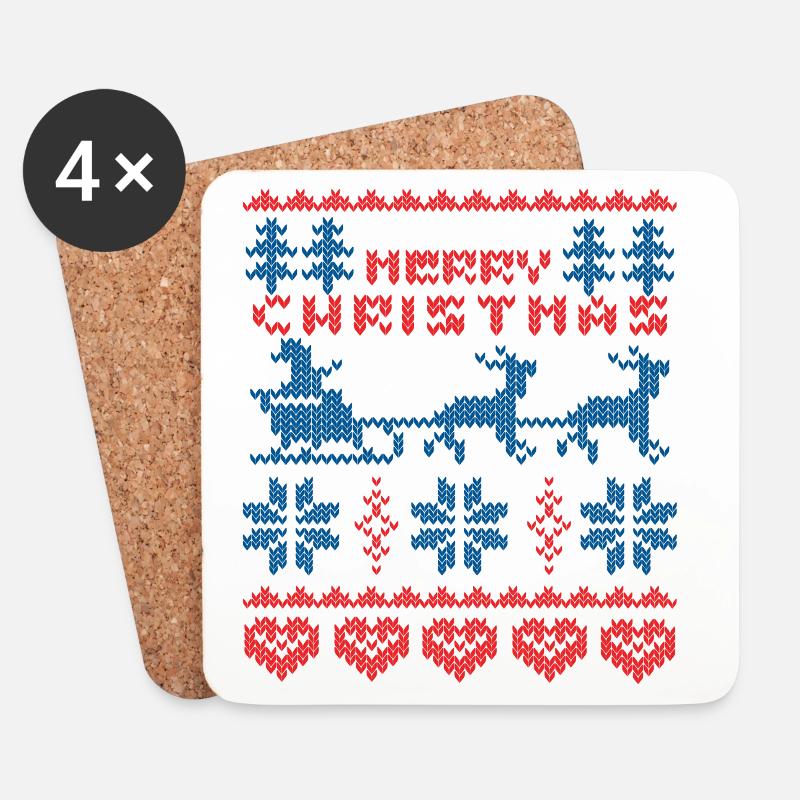 Weihnachten merry christmas - Untersetzer (4er-Set) - Weiß
