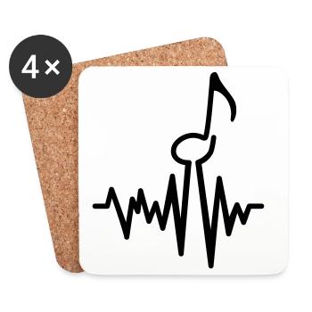 musique - Dessous de verre (lot de 4) - blanc - Devant