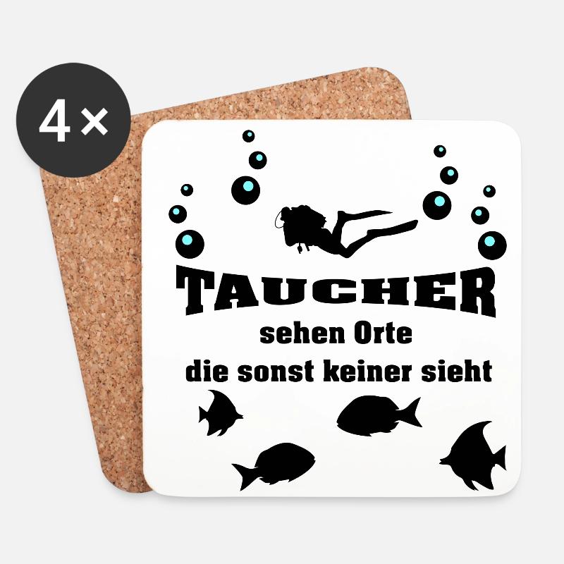 Taucher - Untersetzer (4er-Set) - Weiß