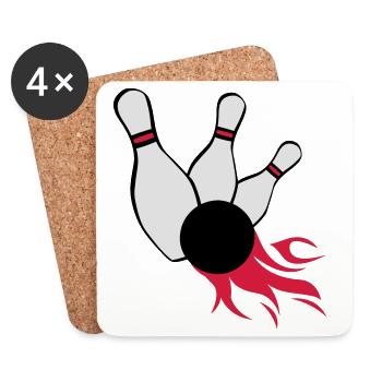 kegeln bowling - Untersetzer (4er-Set) - Weiß - Vorne