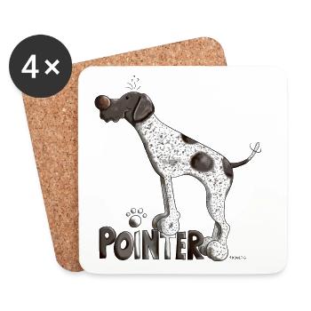 Cute German Shorthaired Pointer - Coasters (set of 4) - white - Front
