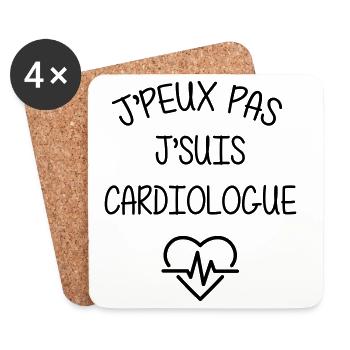 Cardiologist Kardiologe Cardiologue Doctor - Coasters (set of 4) - white - Front