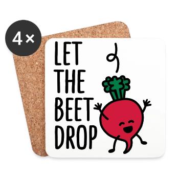 Let the beet drop - Dessous de verre (lot de 4) - blanc - Devant