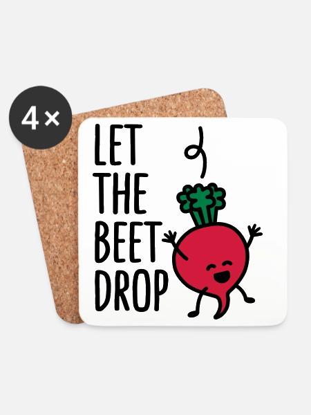Let the beet drop - Untersetzer (4er-Set) - Weiß
