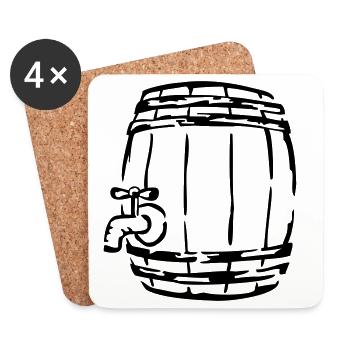 bière - Dessous de verre (lot de 4) - blanc - Devant