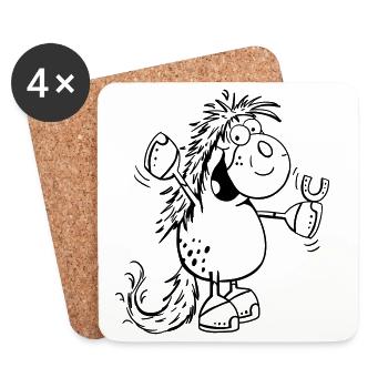 Happy horse - Horses - Pony - Coasters (set of 4) - white - Front