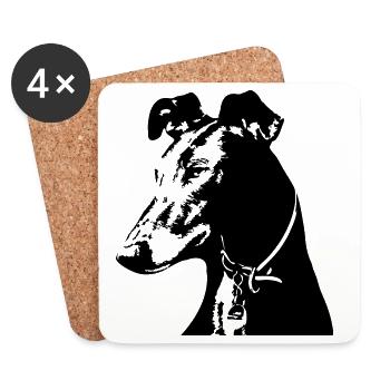 Galgo Kopf - Untersetzer (4er-Set) - Weiß - Vorne