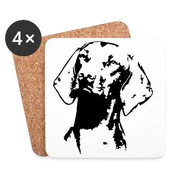 Magyar Vizsla head - Coasters (set of 4) - white - Front