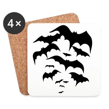 Fledermäuse, bats, Vampire, Dracula - Untersetzer (4er-Set) - Weiß - Vorne