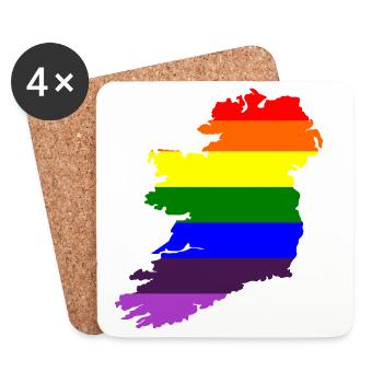 Gay Pride Ireland Irish Rainbow Flag - Coasters (set of 4) - white - Front