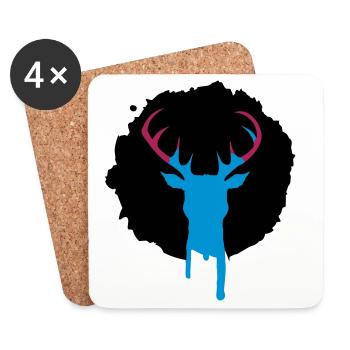 Deer patch graffiti - Coasters (set of 4) - white - Front