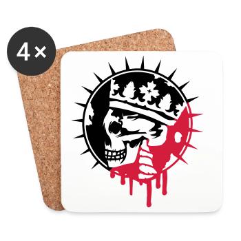 Totenschädel mit Krone Graffiti Patch - Untersetzer (4er-Set) - Weiß - Vorne