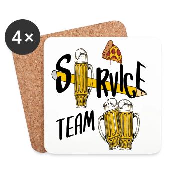 Service Team Bier - Untersetzer (4er-Set) - Weiß - Vorne