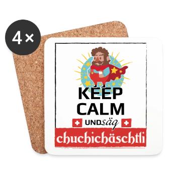säg Chuchichäschtli - Untersetzer (4er-Set) - Weiß - Vorne