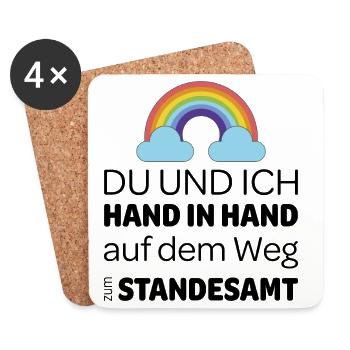 Tolles Design um eine Heiratsantrag zu machen - Untersetzer (4er-Set) - Weiß - Vorne
