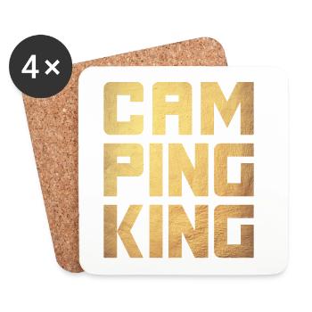 Campingking Gold König Camping Quote Chef - Dessous de verre (lot de 4) - blanc - Devant