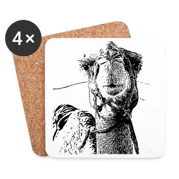 Chameau - Dessous de verre (lot de 4) - blanc - Devant
