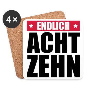 endlich 18 jahre - Untersetzer (4er-Set) - Weiß - Vorne