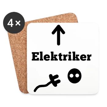 Elektriker - Untersetzer (4er-Set) - Weiß - Vorne