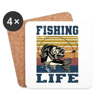 Fishing Life - Untersetzer (4er-Set) - Weiß - Vorne