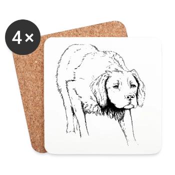 Breton pointing dog - Coasters (set of 4) - white - Front