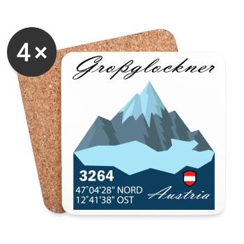 Großglockner austria Skifahren Geschenk Urlaub - Untersetzer (4er-Set) - Weiß - Vorne